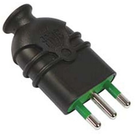 5PZ SPINA DRITTA  2 POLI + TERRA NERA HI-PRO - nera 16A 80111
