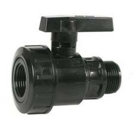 5PZ VALVOLA SFERA FILETTATA MASCHIO/FEMMINA CON GHIERA IN POLIPROPILENE - MF 3/4"