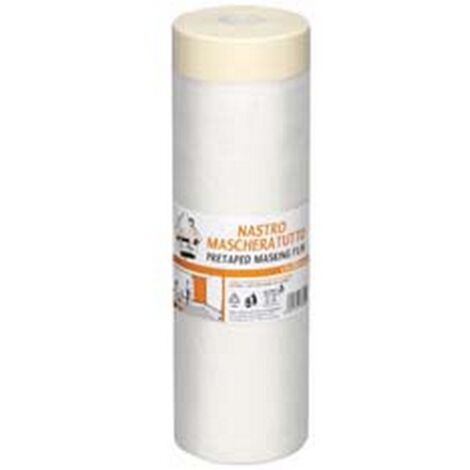 5ROTOLI NASTRO CARTA ADESIVO + FILM HDPE TRASPARENTE - cm.210x20mt