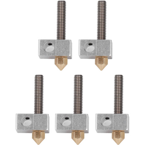 5sets 3D Drucker Messing Düse Hotend Kehle Rohr Heizung Block Extruder Teile für Anet A8 A2