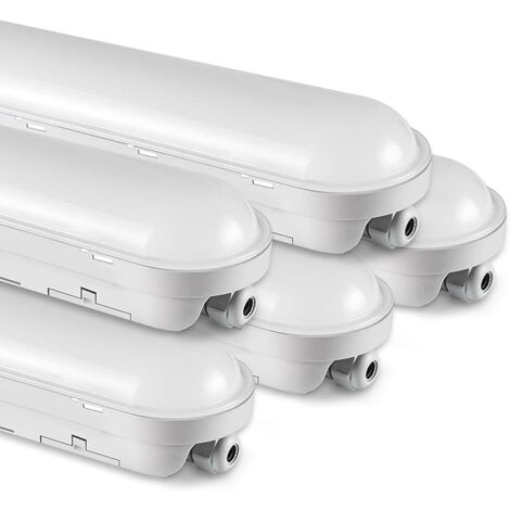 5Stück，Feuchtraumleuchte LED 120CM, 36W 4500LM LED Lampe Röhre, Verknüpfbar Werkstattlampe IP65 Wasserfest LED Leuchtstoffröhre Leuchte für Büro Keller Garage, Neutralweiß 4000K