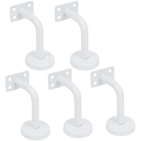 5Support de fixation pour main courante, rampe d'escalier en acier inoxydable - blanc
