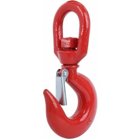 5T 5000 Kg rotatif rouge grue crochet en acier allié pivotant oeil gravité plate-forme levage industrie construction navale crochet rond 5T