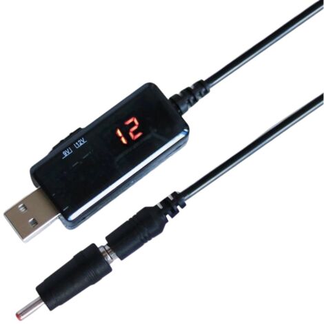 5V auf 9V oder 12V USB-Aufwärtswandler mit 3,5 x 1,35 mm Kabel und Stecker, für Ladegerät/Netzteil, 1 Stück