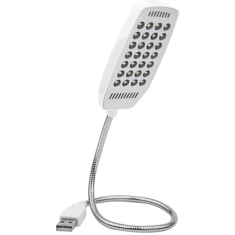 5V Col de cygne flexible Mini usb Lampe de lecture portable 28 led avec interrupteur Blanc