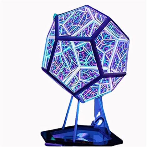 5V Couleur Dodécaèdre Infini Espace Créatif Spirale Cool Couleur Veilleuse Fête Atmosphère LED Couleur Lumière Réglable Meubles Décoration Intérieure Lampe De Table