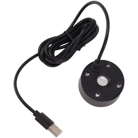 5V Ultraschallzerstäuber mit farbigen LEDs für Springbrunnen, Teich oder Aquarium – Schwarz