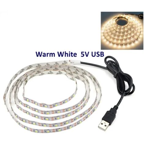 5V USB-LED-Streifen, Warmweiß 2835, TV-Beleuchtung, Heimdekoration, 5 m, 1 Stück