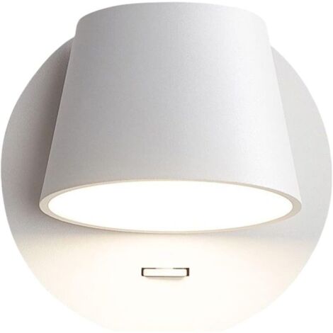 5W Applique Murale LED Rotation Libre 350°, Lampe Liseuse Murale Blanche Chaude , Lampes de Lecture Murales, Applique Murale avec Interrupteur, Applique Art Deco pour Chambre Chevet (Blanc)