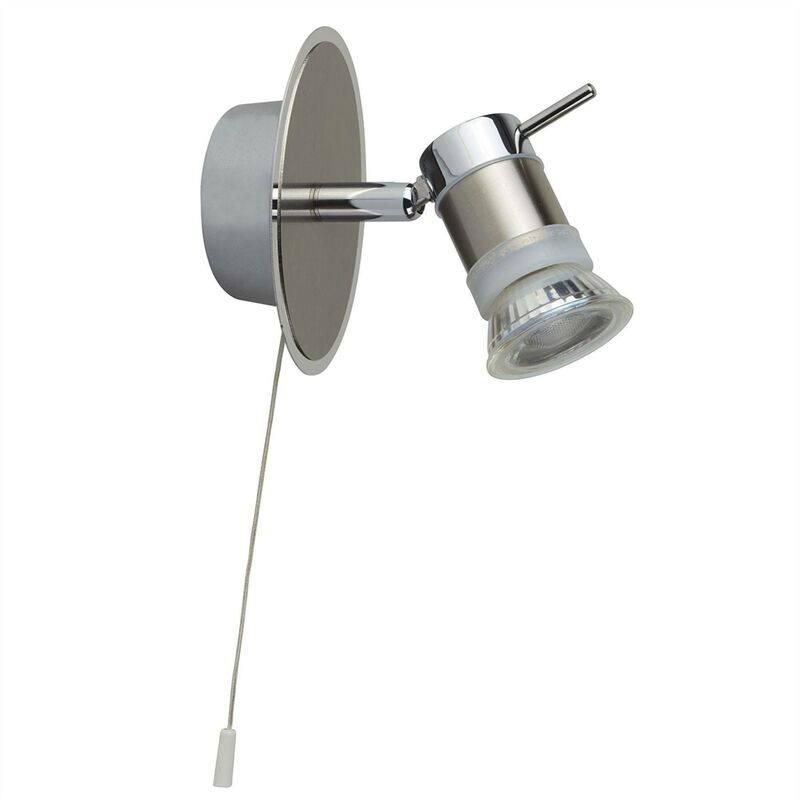 Image of Aries - 1 Luce da bagno Cromo, Argento satinato IP44, GU10 - Searchlight