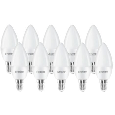 EXTRASTAR 5W LED Candle Bulb E14,6500K, Daylight (Pack of 10)