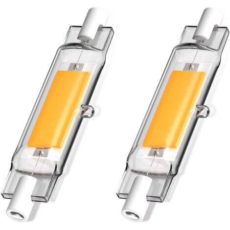 5W R7s 78MM Ampoule LED de J78 COB filament, 500 lumens 360 degrés, ampoule halogène 30W 48W 50W équivalent, parfait pour maison, cuisine, pièce, balcon, bureau etc(2pcs, Lumière du jour 4000K)