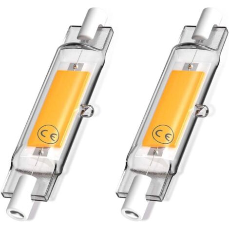 5W R7s 78MM Ampoule LED de J78 COB filament, 500 lumens 360 degrés, ampoule halogène 30W 48W 50W équivalent, parfait pour maison, cuisine, pièce, balcon, bureau etc(2pcs, Lumière du jour 4000K) [Class