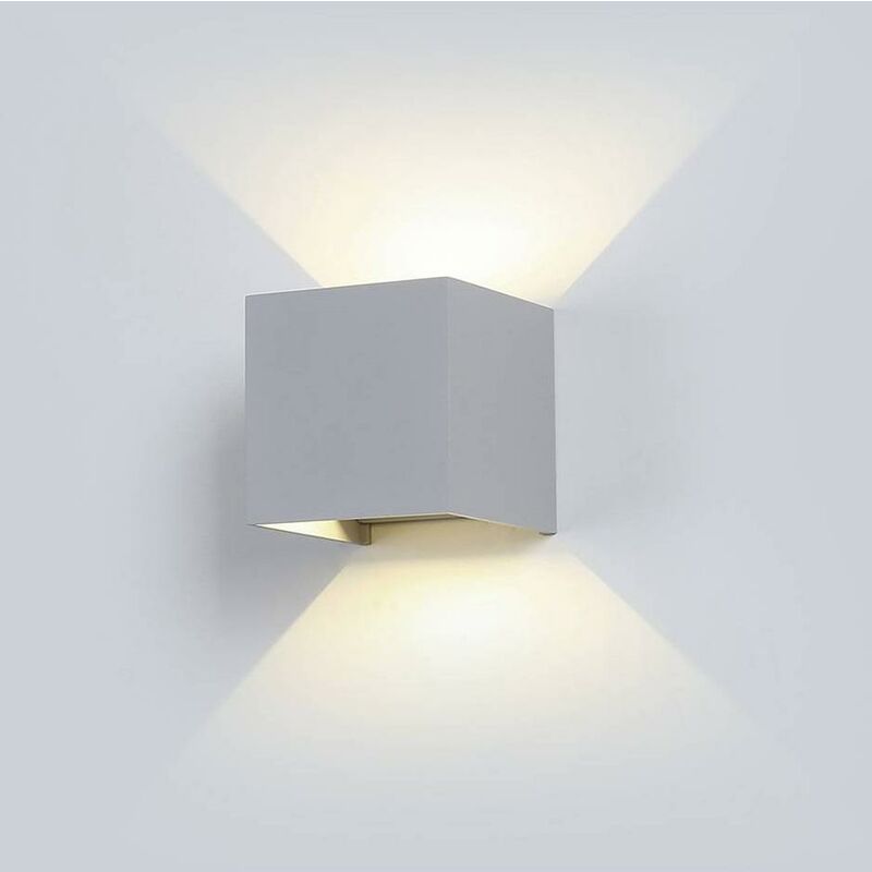 Image of 5W wall lampada da giardino bridglux chip corpo grigio quadrato IP65 4000K