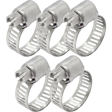 5x 13-19mm Fascetta stringitubo in acciaio inossidabile 304 I Fascetta stringitubo avvitabile regolabile I per tubi flessibili Lavatrice Auto Casa Giardino