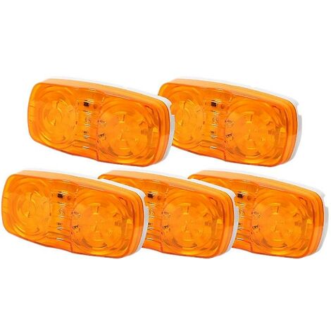 5x bernsteinfarbene LED-Außenleuchten, Wohnmobil-Anhänger-Markierungsleuchten, doppelte Seitenleuchten, 10-Dioden-Leuchten