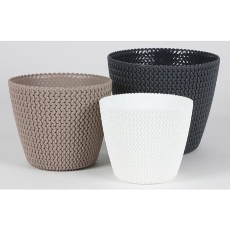 5x Blumentopf "Splofy" ø19 x H16cm Strick-Optik Pflanzenkübel