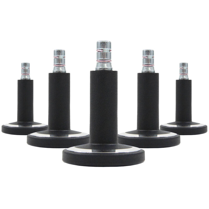 5x Bodengleiter Stato-m Stift 11 Mm / 60 Mm Standfüße Schwarz/chrom (5er Pack) Hjh Office