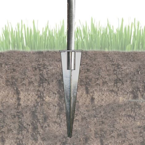 BAUMARKTPLUS 5x Bodenhülse Einschlaghülse für Ø 40 mm Bodeneinschlaghülse 50 cm Länge Zaunpfahl verzinkt Aufnahme 100x100 mm