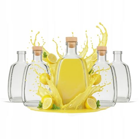 5X Botellas de vidrio ASTERIA de 500 ml con corchos para licores, vinos, licores caseros y alcohol.