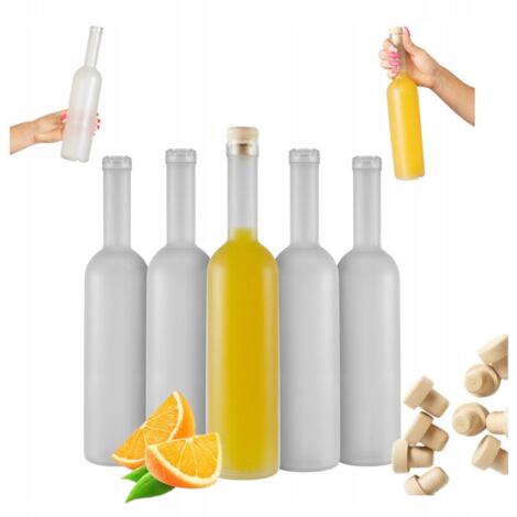 5X Bottiglia FUTURA in vetro satinato da 500 ml + tappo per tintura in regalo da 0,5 l