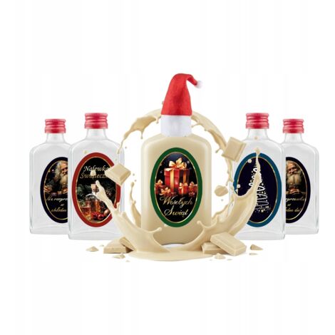5x bottiglie di Natale LAURA da 50 ml con tappo ed etichetta Mini regalo di vino
