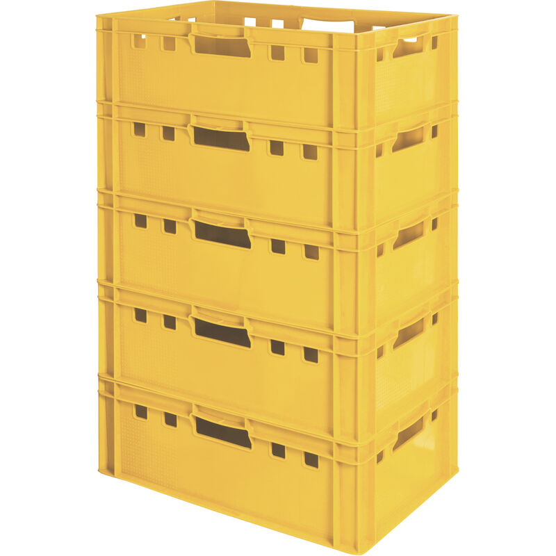 5x Boucher Caisse Viande Caisse Eurofleischkiste Caisse Empilement Plastique Jaune Kingpower