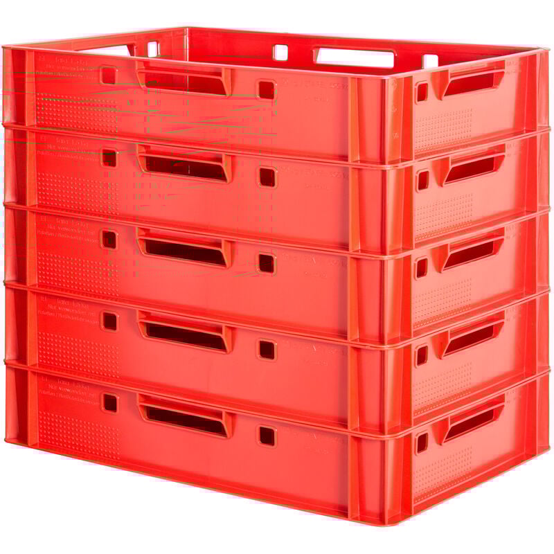 5x Boucher Caisse Viande Caisse Eurofleischkiste Rouge Caisse Empilement Plastique Kingpower