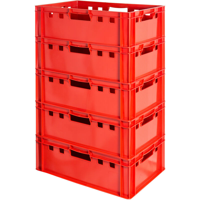 5x Boucher Caisse Viande Caisse Eurofleischkiste Rouge Caisse Empilement Plastique Kingpower