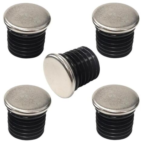 5x Bouchon de tube rond 28 mm embout rentrant tuyau chromé acier chaise meuble plat