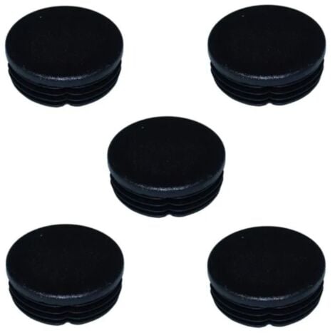 5x Bouchon de tube rond 25 mm embout rentrant tuyau noir chaise meuble neuf - Black