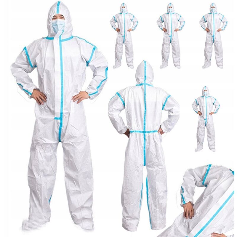 5 Tuta Protettiva Monouso Per Verniciatura Membrana Microporosa 185 Cm