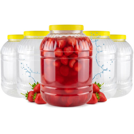 5x Contenitore JAR 5l Barattoli di plastica MULTIFUNZIONALE per liquori alimentari