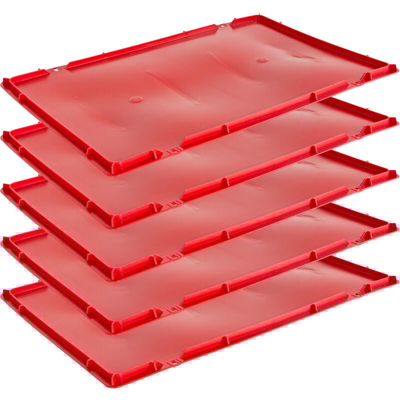 5x Couvercle Capot Boucher Caisse Viande Caisse Eurofleischkiste Rouge Caisse Empilement Plastique Kingpower