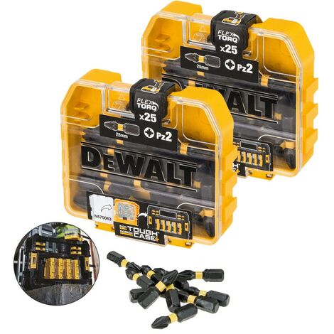 5X Dewalt 25 Piece Impact Extreme PH2 Phillips Screwdriver Bit Set FLEXTORQ Case