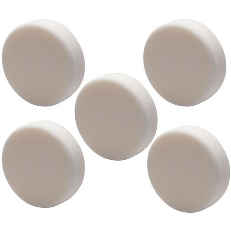 5x Draper 180mm Polishing Sponge Firm Hook and Loop White 18cm 7 Inch 01790