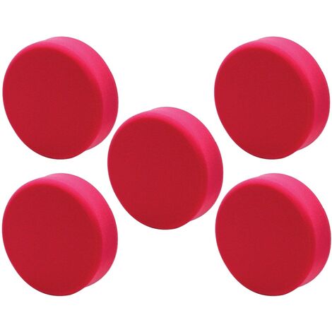 5x Draper 180mm Polishing Sponge Ultra Soft Hook and Loop Red 18cm 7 Inch 01786