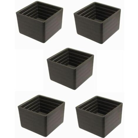 5x embout de tube carré 20x20 plastique bouchon capuchon noir 20mm bricolage