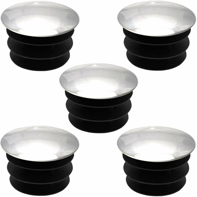 5x embout de tube rond rentrant 22 mm plastique chromé argent chaise meuble décoratif - Silver