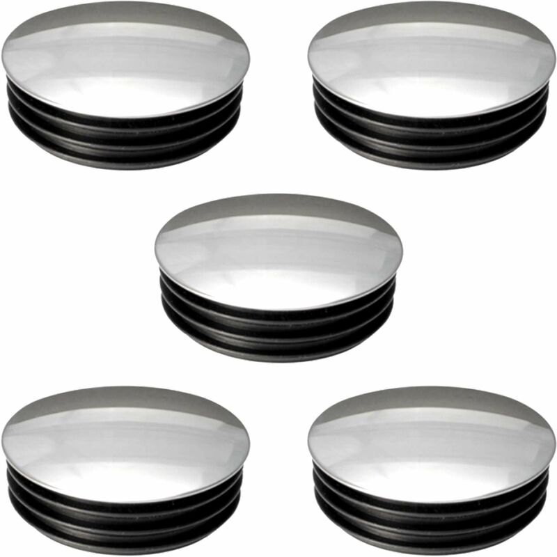 Cyclingcolors - 5x embout de tube rond rentrant 60 mm plastique chromé argent chaise meuble décoratif