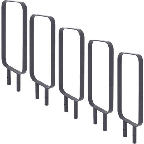 5x Fahrradanlehnbügel 115x45 cm Flachstahl 12 mm pulverbeschichtet zum Einbetonieren in Anthrazit                Typ O