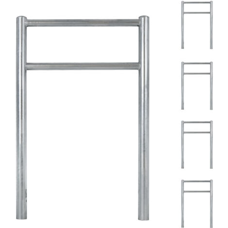 5x Fahrradanlehnbügel mit Knieholm 115x75 cm Stahl feuerverzinkt Ø 60 mm zum Einbetonieren Typ H