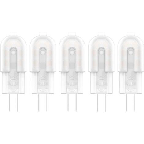 5X G4 Ampoule Lampe LED 2W Lampe Bulb 12 SMD 2835LEDs Blanc Chaud 3000K Spotlight Haute Luminosité 200LM Plastique Laiteux Ampoule LED AC/DC12V [Classe énergétique A+]