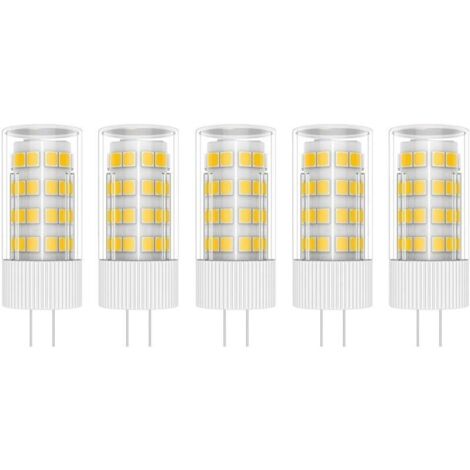 5X G4 Lampe LED 5W Ampoule Lampe 51 SMD 2835LEDs Blanc Chaud 3000K Ampoule LED 500LM Équivalent à lampe halogène 50W AC/DC12V [Classe énergétique A+]