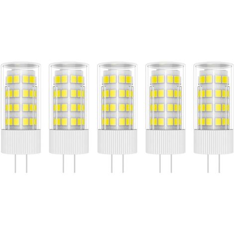 5X G4 LED-Lampe, 5 W, 51 SMD 2835 LEDs, warmweiß, 6000 K, LED-Leuchtmittel, 400 lm, entspricht 50 W Halogenlampe, AC 220 V [Energieklasse A+]