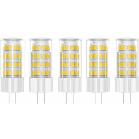 PESCE 5X G4 LED-Lampe, 5 W, Glühbirne, 51 SMD, 2835 LEDs, warmweiß, 3000 K, LED-Leuchtmittel, 400 lm, entspricht 50 W Halogenlampe, AC 220 V [Energieklasse A+]