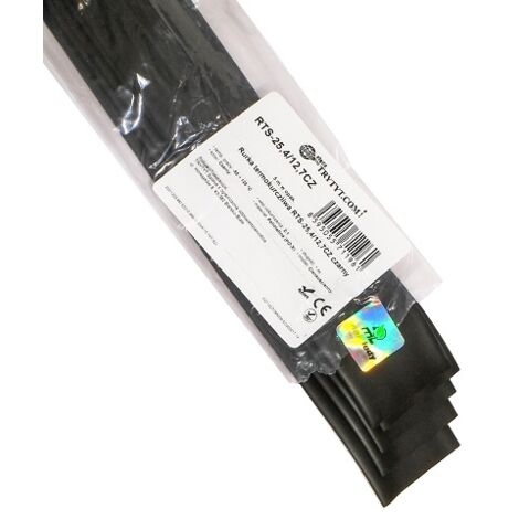 5x Gaine thermorétractable RTS 25,4/12,7 noire