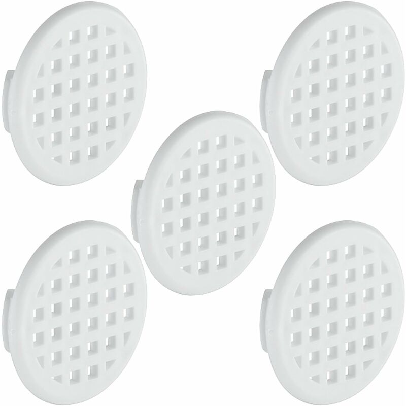 Cyclingcolors - 5x Grille de ventilation aération ronde en plastique diamètre encastrement 31mm hauteur 6mm Cache Protection Plafond Mur Menuiserie,