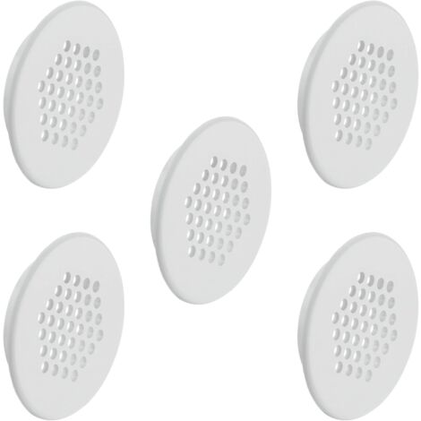 5x Grille de ventilation aération ronde en plastique diamètre encastrement 35mm hauteur 8mm Cache Protection Plafond Mur Menuiserie, blanc