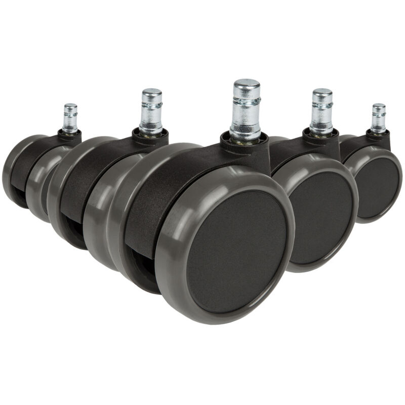 5x Hartbodenrollen Rolo 11mm / 65mm Büro-stuhl-rollen Für Hartböden (5er Pack) Hjh Office